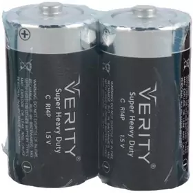 باتری دوتایی متوسط Verity Super Heavy Duty R14P 1.5V C شرینک ا Verity Super Heavy Duty R14P 1.5V C Battery