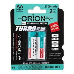 باتری قلمی قابل شارژ 2400mAh دوتایی مارک ORION