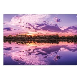 تابلو شاسی طرح انعکاس طلوع آفتاب روی دریاچه Sunrise Reflection on Lake مدل NV0871