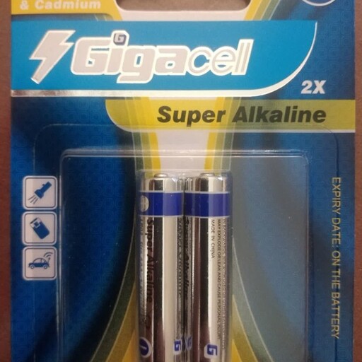 باتری نیم قلمی گیگاسل مدل Super Alkaline بسته 2 عددی ا Gigacell Super Alkaline AAA Battery Pack of 2