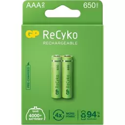 باتری نیم قلمی شارژی ReCyko 650 میلی آمپر ساعت GP