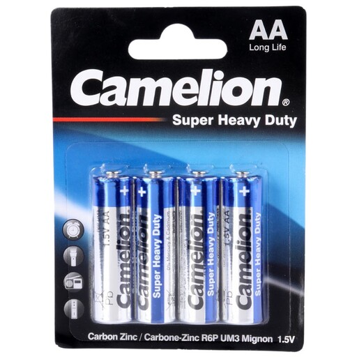 باتری چهارتایی قلمی Camelion Super Heavy Duty 1.5V AA CAMELION SUPER HEAVY DUTY R6P UM3 1.5V AA BATTERY PACK OF 4