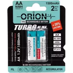 باتری قلمی قابل شارژ 1500mAh دوتایی مارک ORION