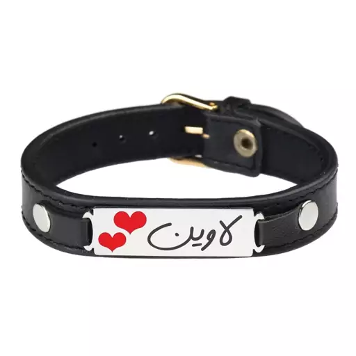 دستبند زنانه گیلواره زراوشان مدل چرم طبیعی اسم لاوین کد CLK 374