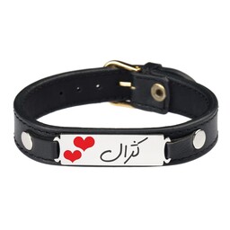 دستبند زنانه گیلواره زراوشان مدل چرم طبیعی اسم کژال کد CLK 358