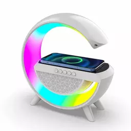 اسپیکر RGB و شارژر وایرلس مدل BT2301 ا Bluetooth Speaker Led Smart Atmosphere Lamp G-shaped | اصل