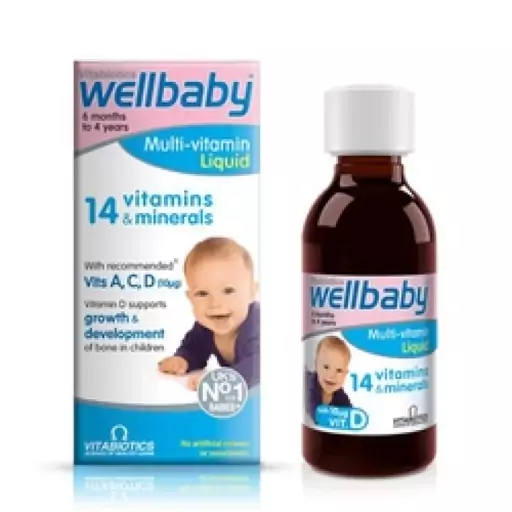 شربت مولتی ویتامین ول بیبی Wellbaby حاوی ویتامین های A C D