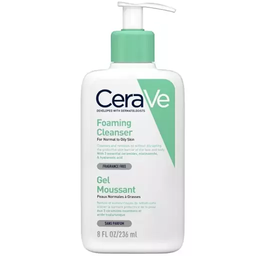 فوم شستشوی صورت سراوی Cerave-مخصوص پوست نرمال و چرب حجم-سفارش اروپا - 236میل 236میل