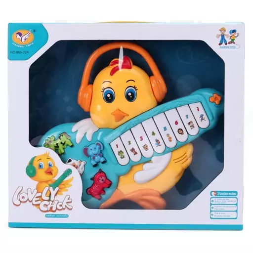 اسباب بازی کودک و نوزاد موزیکال پیانو حیوانات بزرگ طرح جوجه JIALEGU TOYS - آبی آبی