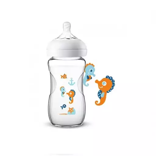 شیشه شیر نچرال پیرکس 240 میل فیلیپس اونت طرحدار philips avent - نارنجی نارنجی