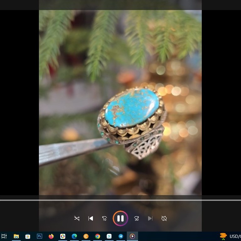 انگشتر نقره مردانه فیروزه نیشابور اصلی رکاب دست ساز شبکه و مخراج زمرد اصلی