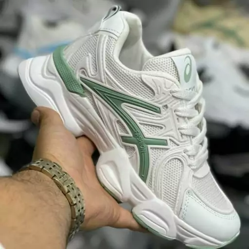 کتونی آسیکس زنانه دخترانه کفش ونس اسپرت اسپورت اسیکس ASICS شیک لژدار لژ دار مشکی سفید کرم بندی کرمی رانینگ سبک راحتی هشت