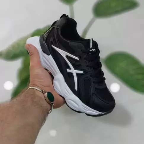 کتونی آسیکس زنانه دخترانه کفش ونس اسپرت اسپورت اسیکس شیک ASICS لژدار لژ دار مشکی سفید کرم کرمی بندی رانینگ سبک راحتی هشت