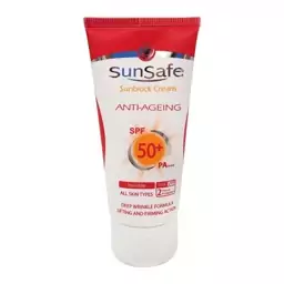 کرم ضد آفتاب بدون رنگ ضد چروک SPF50 سان سیف