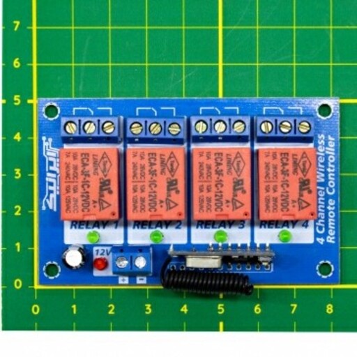 فرستنده گیرنده 4 کاناله صنعتی 433MHZ رادیویی با ریموت کد لرن ایرانیک