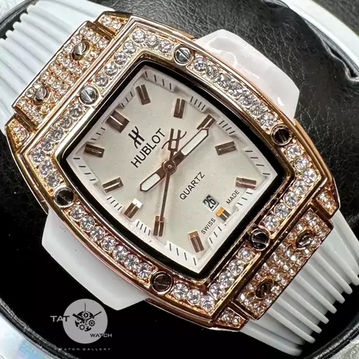 ساعت مچی زنانه هابلوت بند رابر باگارانتی جعبه ارسال رایگان در رنگبندی Hublot