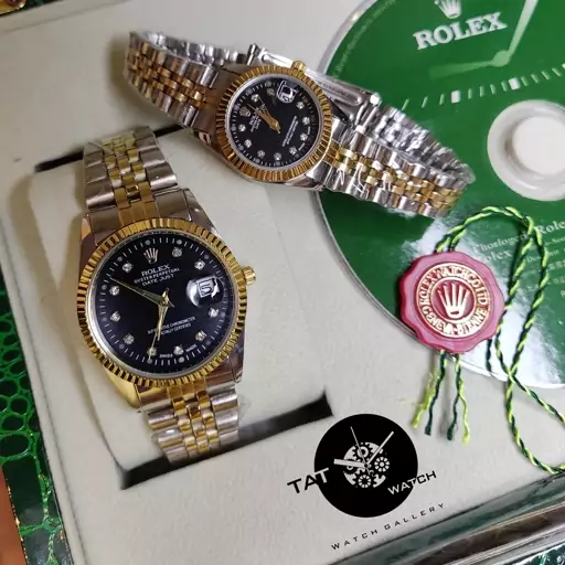 ساعت مچی ست رولکس مردانه زنانه با شش ماه گارانتی جعبه ارسال رایگان rolex