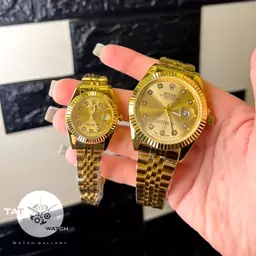 ساعت مچی ست رولکس تمام طلایی شش ماه گارانتی جعبه ارسال رایگان رنگبندی rolex