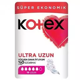 نوار بهداشتی کوتکس مدل Ultra Uzun بسته 18 عددی