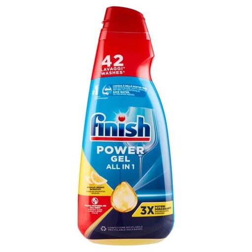 ژل شستشوی ماشین ظرفشویی رایحه لیمو فینیش 940میل Finish Power Gel All in one