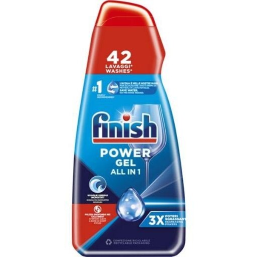 ژل شستشوی ماشین ظرفشویی فینیش همه کاره اروپایی 940 میل Finish Power Gel All in One