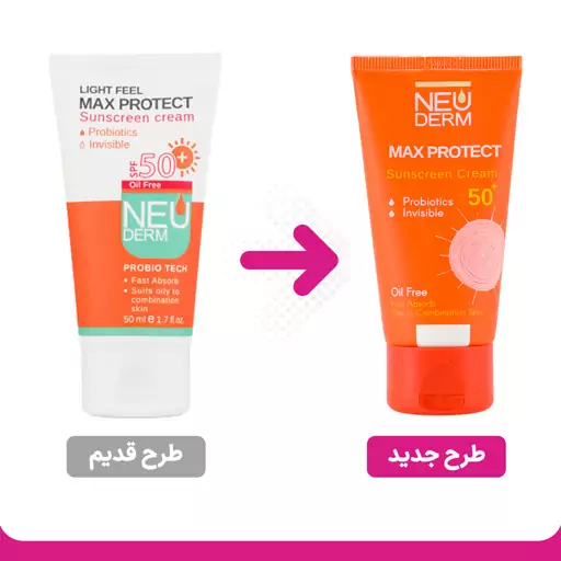 کرم ضد آفتاب بی رنگ نئودرم مدل Max Protect SPF50 مناسب پوست چرب حجم 50 میلی لیتر  بیوتی مال