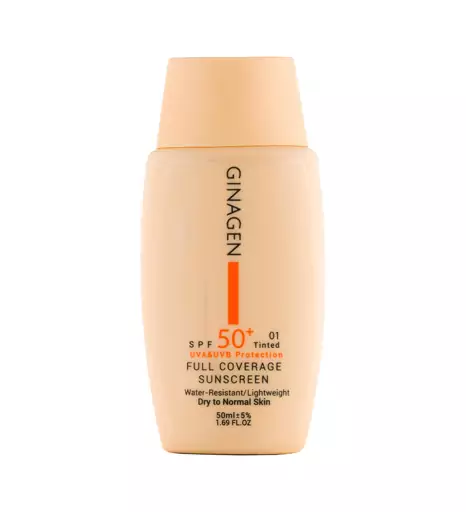 کرم ضد آفتاب رنگی ژیناژن مدل Full Coverage با spf 50 مناسب پوست معمولی و خشک حجم 50 میلی لیتر 01 بیوتی مال