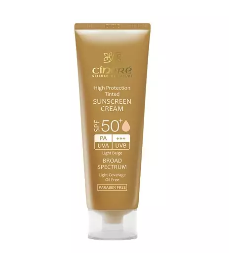 کرم ضد آفتاب رنگی +SPF50 فاقد چربی سینره بژ روشن بیوتی مال