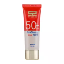 کرم ژل ضد آفتاب SPF 50 ساین اسکین رنگی مدل Syn Shield حجم 50 میلی لیتر medium بیوتی مال