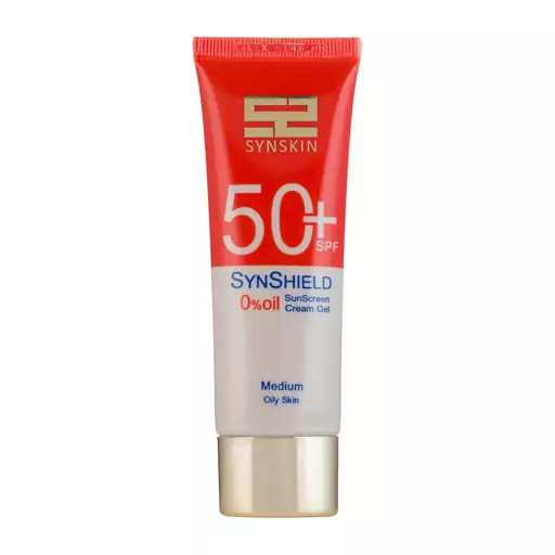 کرم ژل ضد آفتاب SPF 50 ساین اسکین رنگی مدل Syn Shield حجم 50 میلی لیتر medium بیوتی مال