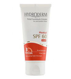 کرم ضد آفتاب  فیزیکال رنگی Spf60 هیدرودرم  بیوتی مال