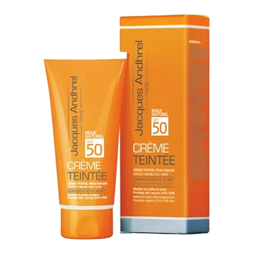 کرم ضد آفتاب رنگی ژاک آندرل پاریس SPF50 مناسب پوست چرب حجم 50 میلی لیتر   بیوتی مال