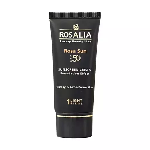 کرم ضد آفتاب رزالیا مدل Rosa Sun با SPF50 مناسب پوست چرب حجم 40 میلی لیتر بژ روشن بیوتی مال