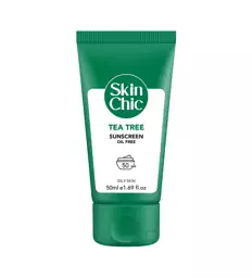 کرم ضد آفتاب اسکین شیک مدل Tea Tree دارای spf50 مناسب پوست چرب حجم 50 میلی لیتر  بیوتی مال