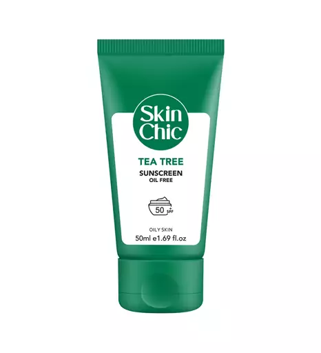 کرم ضد آفتاب اسکین شیک مدل Tea Tree دارای spf50 مناسب پوست چرب حجم 50 میلی لیتر  بیوتی مال