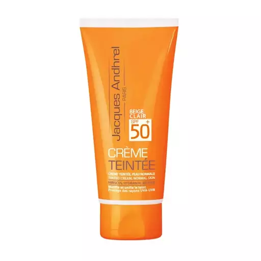 کرم ضد آفتاب رنگی ژاک آندرل پاریس SPF 50 مناسب پوست های خشک و معمولی حجم 50 میلی لیتر بژ روشن بیوتی مال