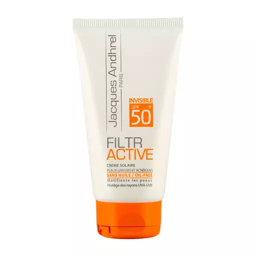 کرم ضد آفتاب بی رنگ ژاک آندرل پاریس SPF 50 مناسب پوست چرب و مستعد آکنه حجم 50 میلی لیتر  بیوتی مال