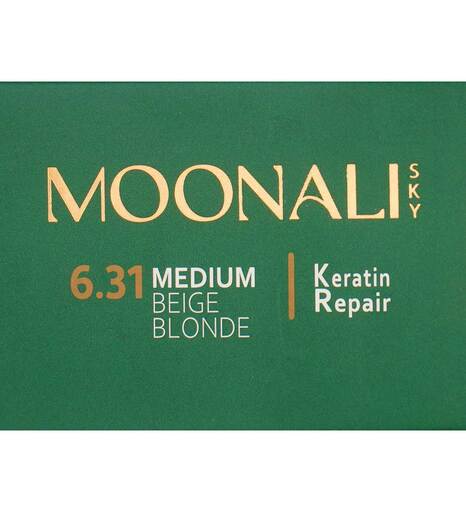 کیت رنگ مو سری رنگ های بلوند بژ حجم 100 میل مونالی اسکای 6.31 Medium Beige Blonde بیوتی مال