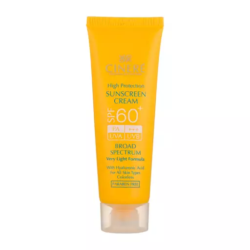 کرم ضد آفتاب SPF60+ بدون رنگ مناسب انواع پوست سینره بیوتی مال