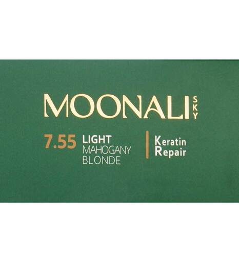 کیت رنگ مو سری رنگ های بلوند ماه گونی حجم 100 میل مونالی اسکای 7.55 Light Mahogany Blonde بیوتی مال