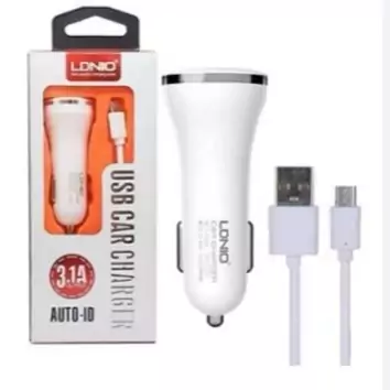 شارژر فندکی LDNIO مدل DL-C23 به همراه کابل میکرو USB