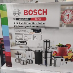 آبمیوه گیری چهارکاره بوش BOSCH آلمان مدل 788 صفحه لمسی 5 سرعته 1200 وات پایه استیل ارسال رایگان