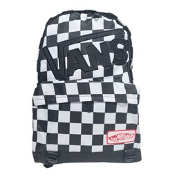 کوله پشتی برزنتی مشکی سفید شطرنجی ونس vans