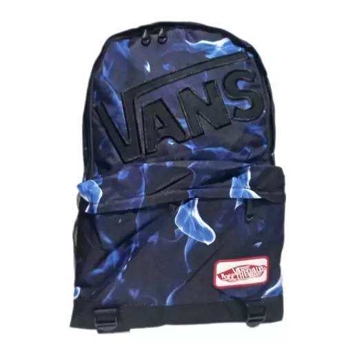 کوله پشتی برزنتی مشکی سورمه ای ونس vans