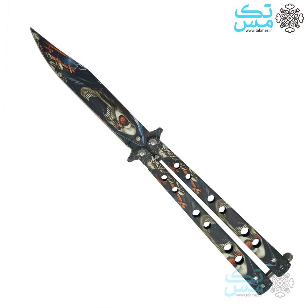 چاقوی پروانه ای اسکلت سایز بزرگ (22 سانتی) 004 butterfly knife