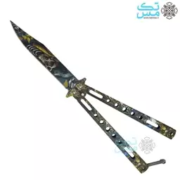 چاقوی پروانه ای اسکلت سایز بزرگ (22 سانتی) 002 butterfly knife