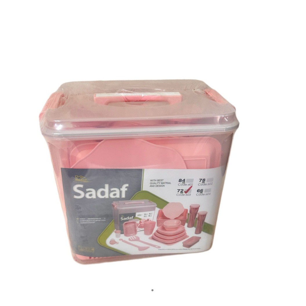 سرویس مسافرتی 72 پارچه 6 نفره صدف طوسی و کرپ
