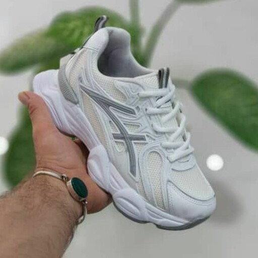 کتونی آسیکس زنانه دخترانه کفش ونس اسپرت اسپورت اسیکس ASICS لژدار لژ دار مشکی سفیدکرم کرمی بندی رانینگ سبک راحتی چهل وپنج