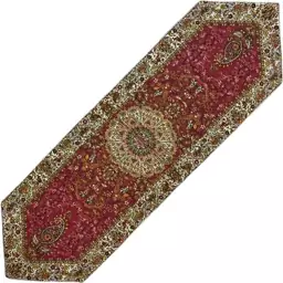 رومیزی رانر ترمه ابعادطرح افشار(50x150)گلبهی