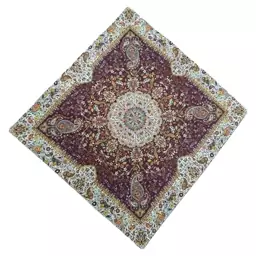 رومیزی ترمه طرح افشار(سایز 100x100) زرشکی